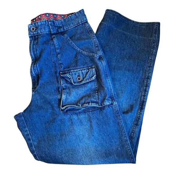 Vintage OshKosh High Rise Utility Jeans Straight Leg Workwear Denim 34 X 29 - Picture 8 of 14